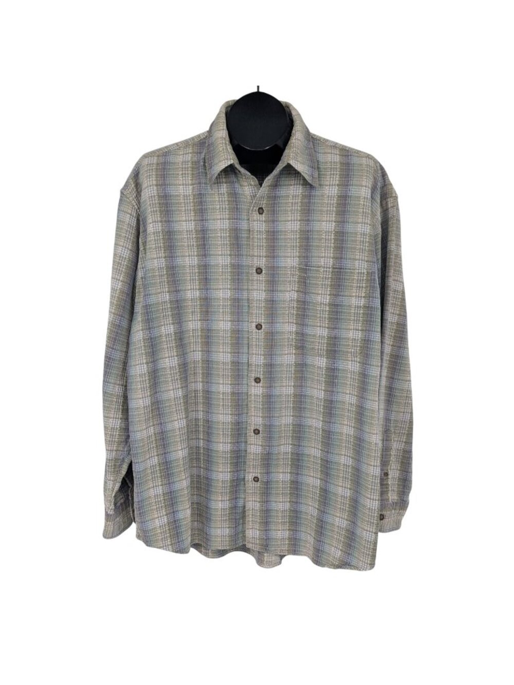 Vtg Madison Trader Button Up Shirt Long Sleeve Workwear Grunge Casual 90s Large